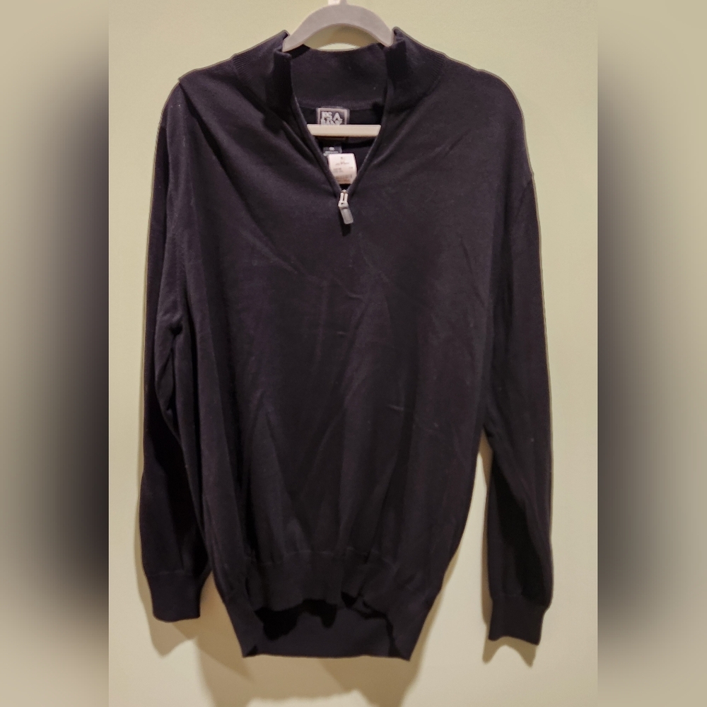 Classic Black Zip Up Sweater with Long Sleeves By JOS. A BANKS